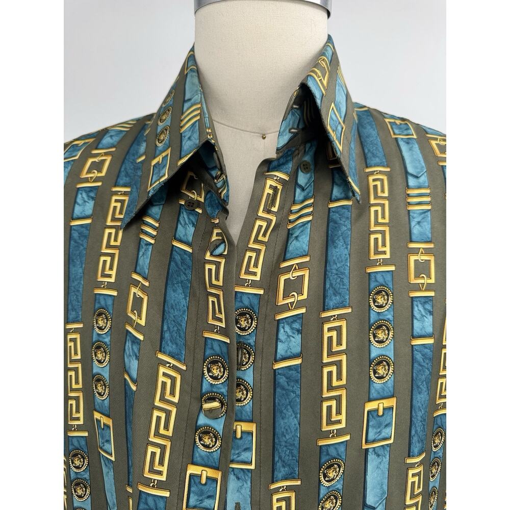 vintage Gianni Versace Medusa print silk shirt sz 54 us large(bl100thrifty - Picture 2 of 8